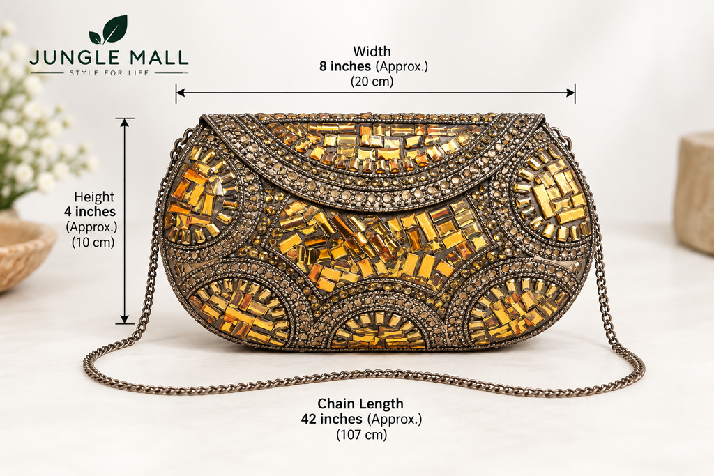 Handcrafted Mosaic Beaded Box Clutch – Indian Embellished Evening Bag