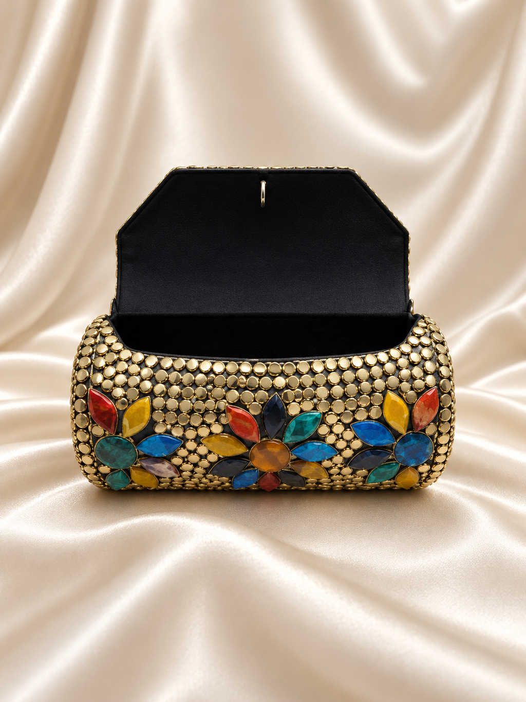 Handmade Crystal Embellished Clutch – Indian Beaded Evening Bag