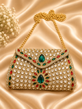 Green Crystal Clutch Indian Evening Bag