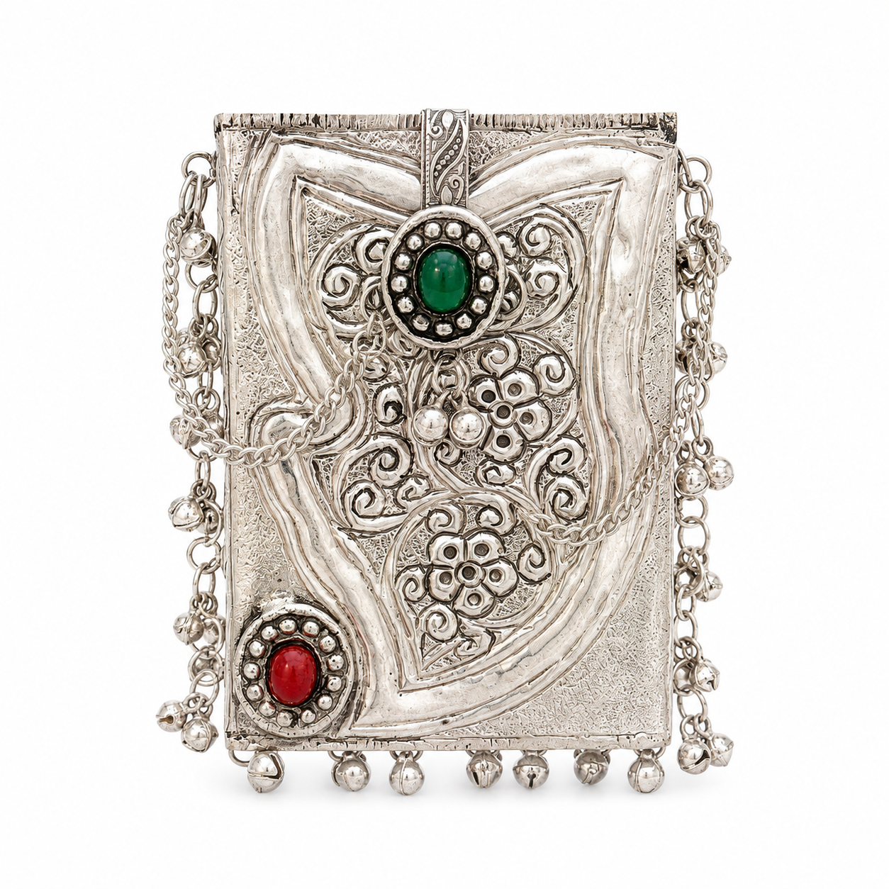 Handmade Metal Clutch Bag – Ethnic Statement Evening Purse with Chain Strap