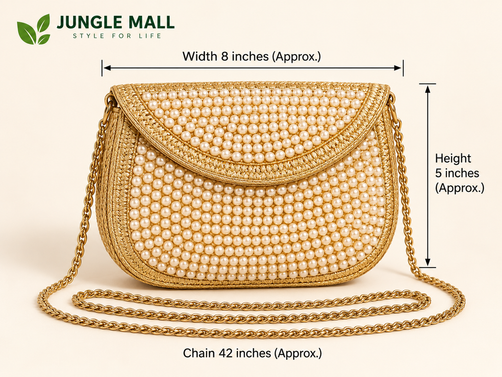 Gold Pearl Embellished Clutch Indian Evening Bag