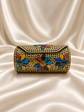 Handmade Crystal Embellished Clutch – Indian Beaded Evening Bag