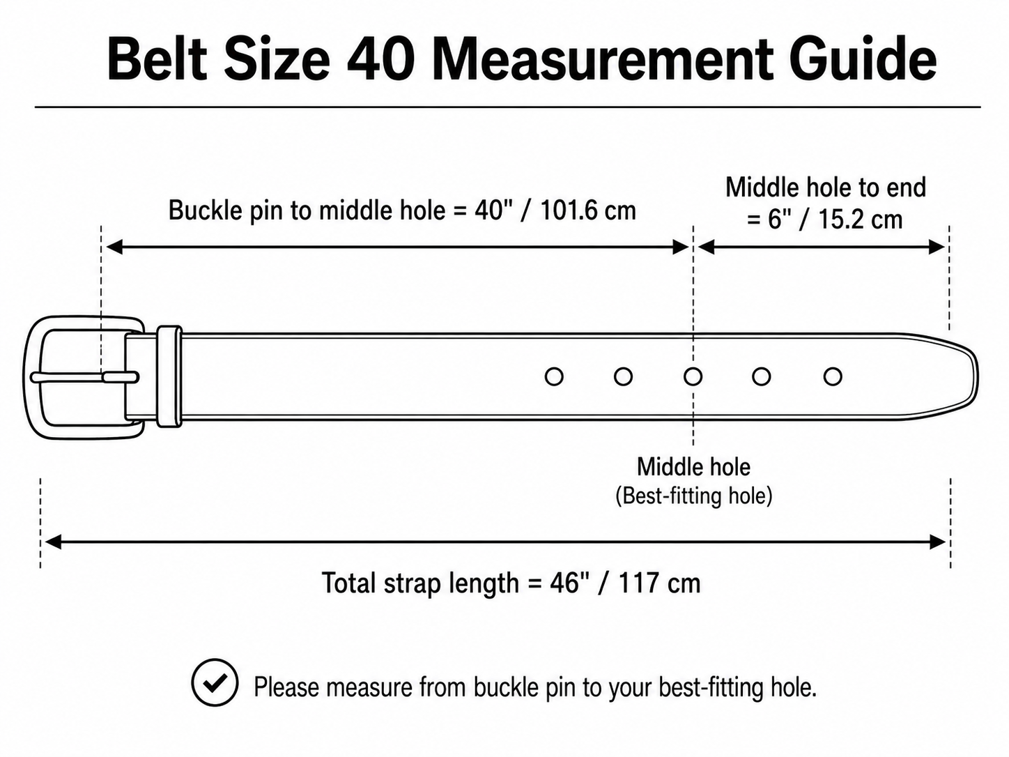 Brown Full-Grain Leather Belt — Classic Buckle