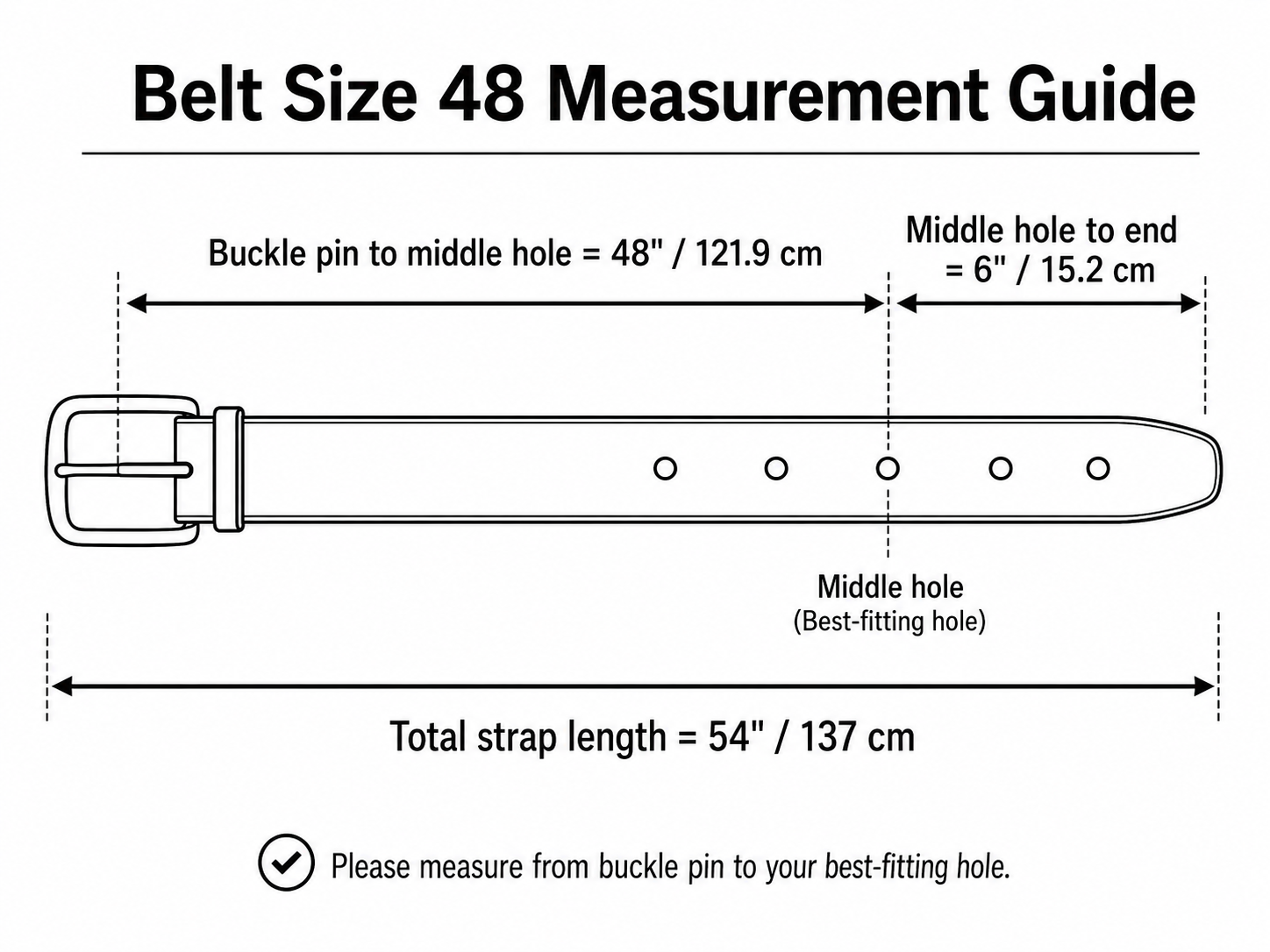Brown Full-Grain Leather Belt — Classic Buckle