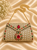 Red Crystal Clutch Indian Evening Bag