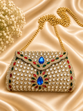 Blue Crystal Clutch  Indian Evening Bag