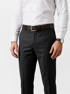 Brown Full-Grain Leather Belt — Classic Buckle