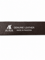 Brown Full-Grain Leather Belt — Classic Buckle