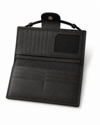 AIRA Textured Leather Trifold Clutch Wallet with Wristlet Handle