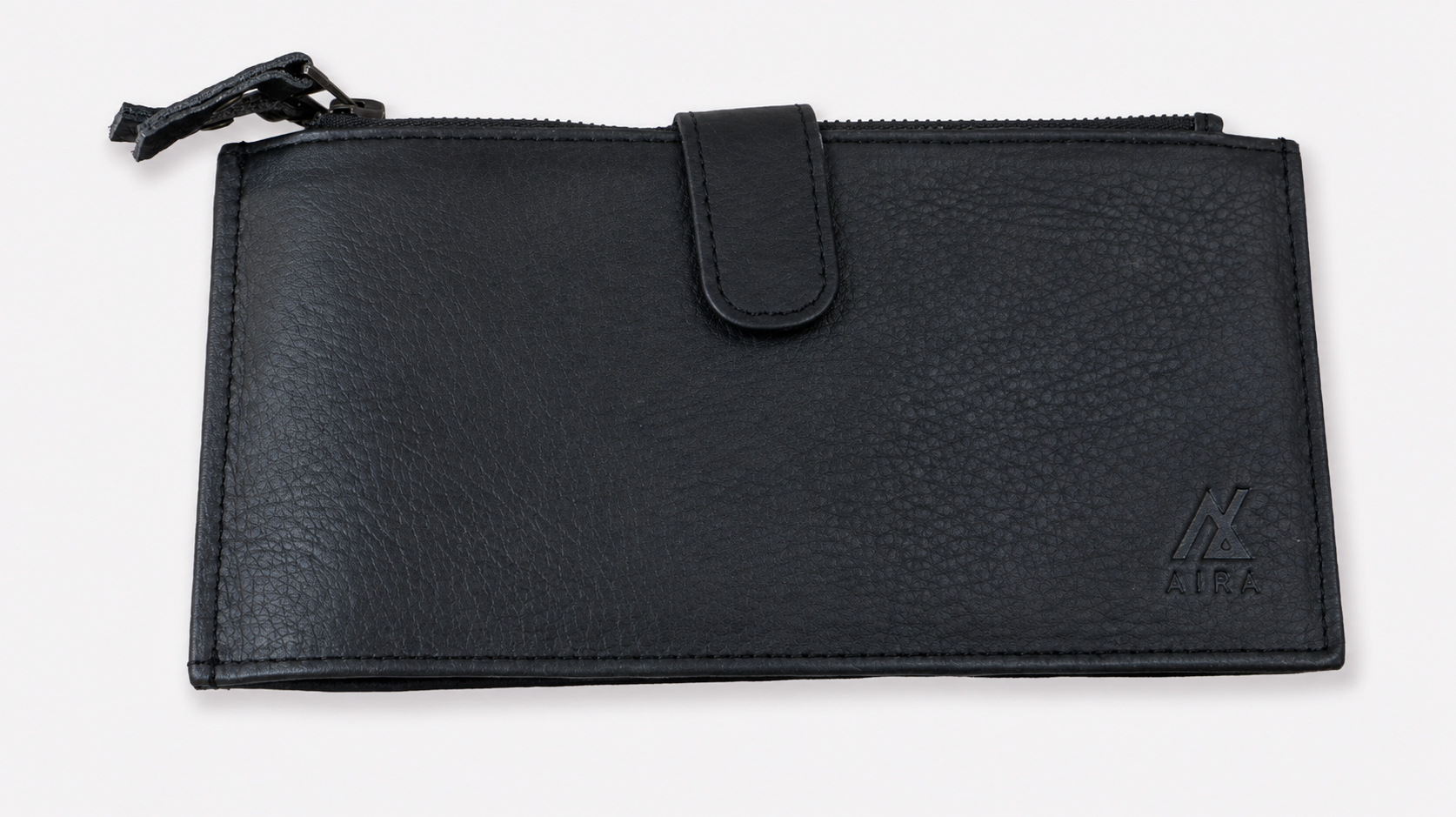 AIRA Genuine Leather RFID Long Wallet – Black