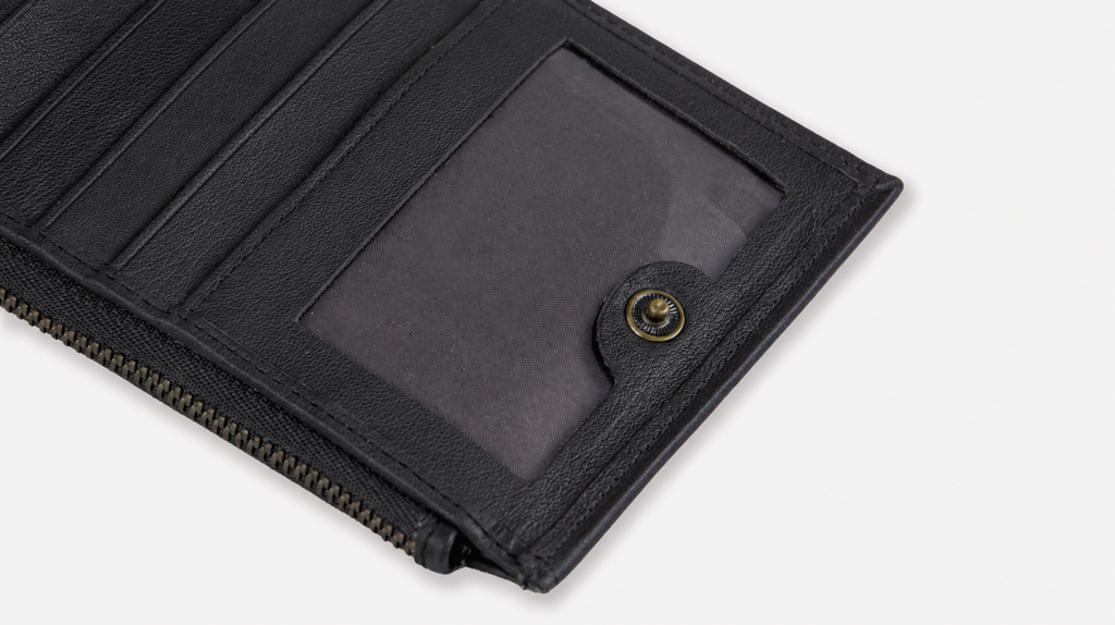 AIRA Genuine Leather RFID Long Wallet – Black