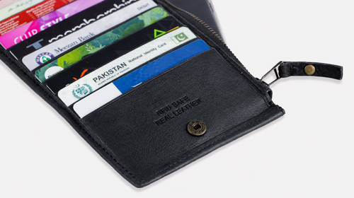 AIRA Genuine Leather RFID Long Wallet – Black