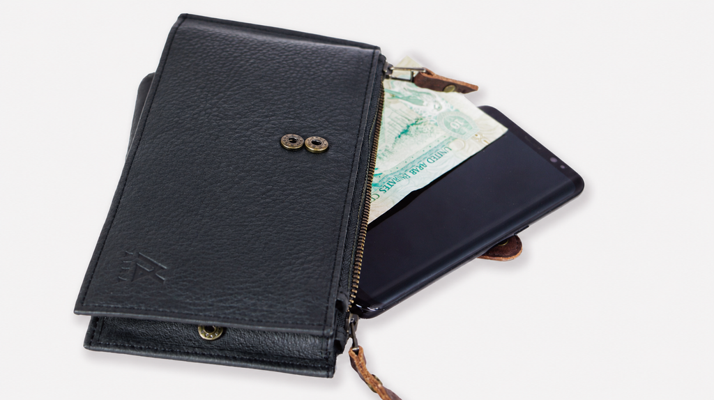 AIRA Genuine Leather RFID Long Wallet – Black