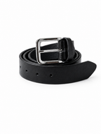 Black Full-Grain Leather Belt — Classic Buckle