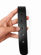 Black Full-Grain Leather Belt — Classic Buckle