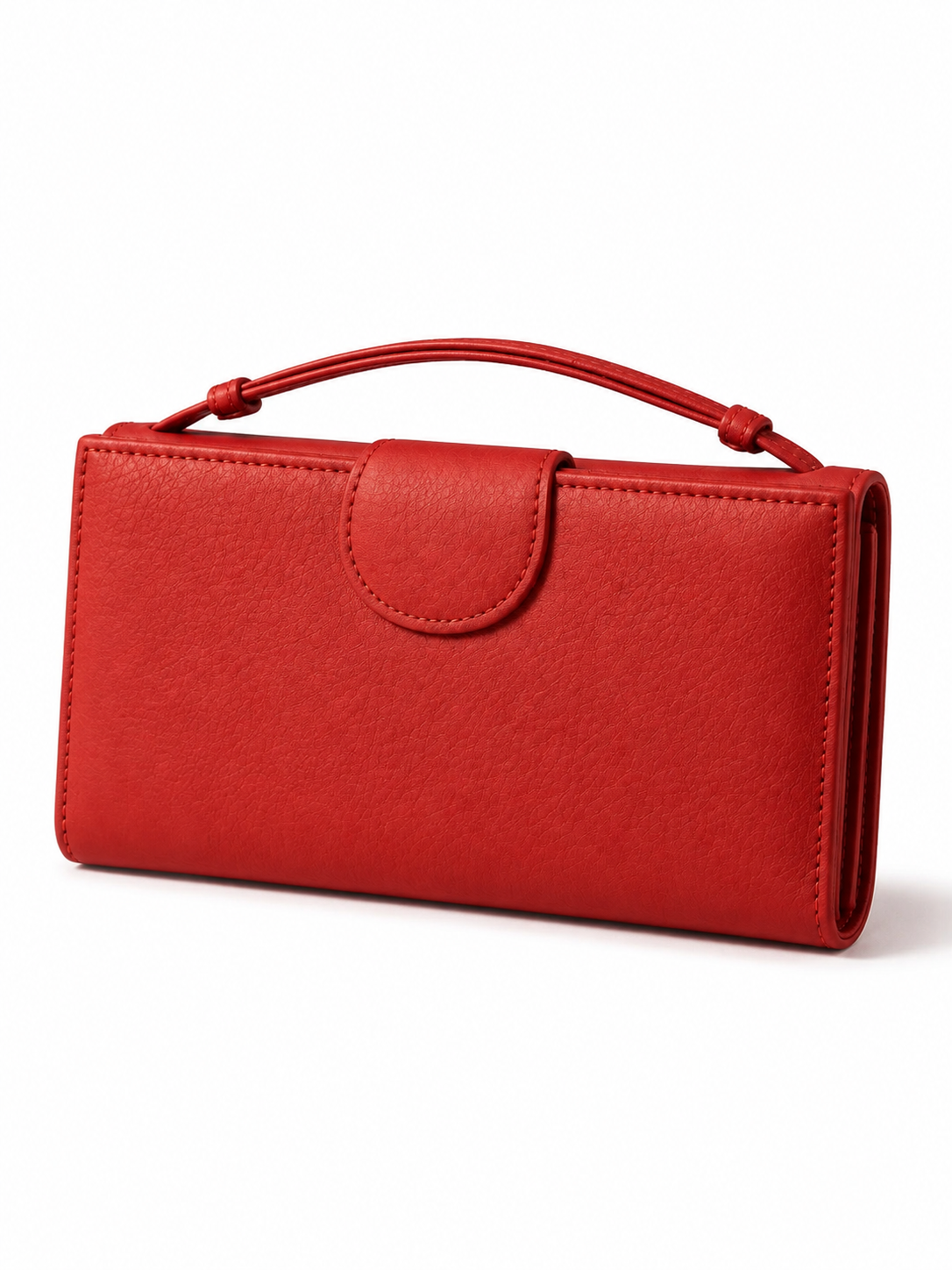AIRA Textured Leather Trifold Clutch Wallet with Wristlet Handle