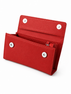 AIRA Textured Leather Trifold Clutch Wallet with Wristlet Handle