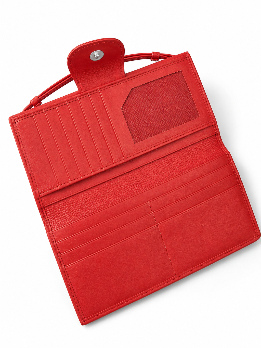 AIRA Textured Leather Trifold Clutch Wallet with Wristlet Handle