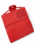 AIRA Textured Leather Trifold Clutch Wallet with Wristlet Handle