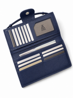 AIRA Textured Leather Trifold Clutch Wallet with Wristlet Handle