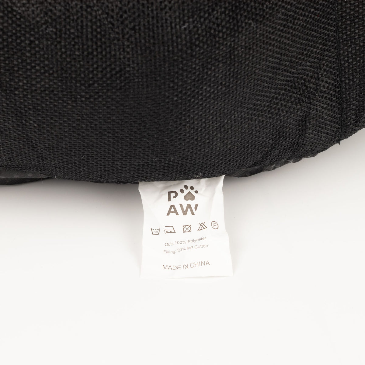 PAW Bed – Large Royal Crown – Black & Grey – 60 × 60 × 26cm