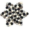 Felt Ball Star Centre Mat - Multi Grey Colour