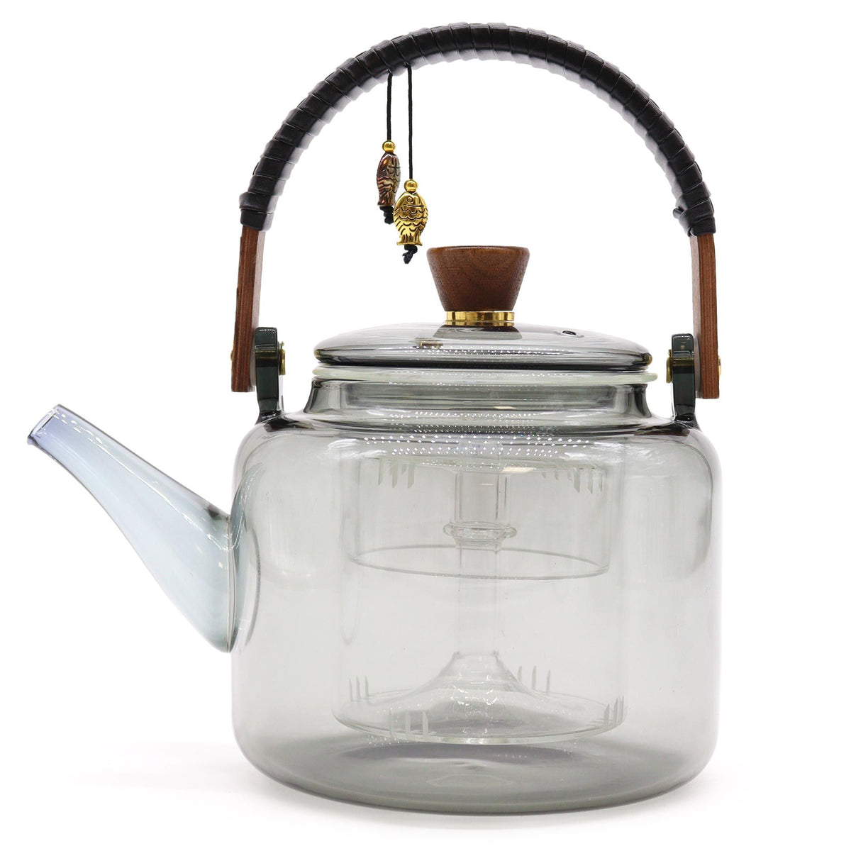 Glass Infuser Teapot - With Steamer System Charcoal - 1000ml