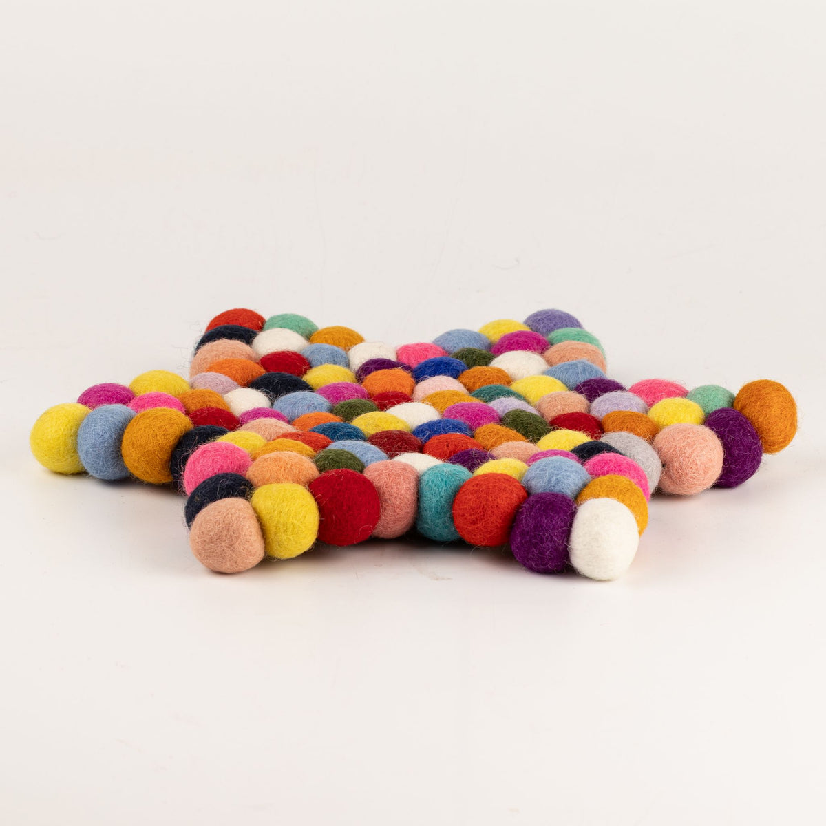Felt Ball Star Centre Mat - Multi Colour