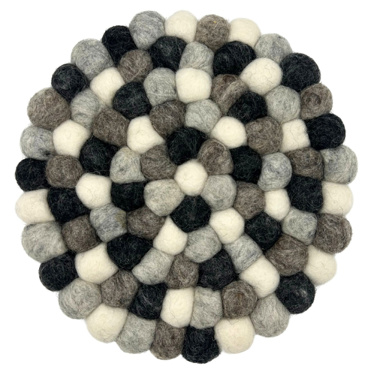 Felt Ball Round Placemat- Multi Grey Colour