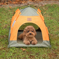PAW Bed – Green & Orange Tent – 48 × 48 × 40cm