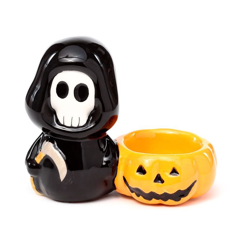 Ceramic Skull Boy Tea Light Candle Holder