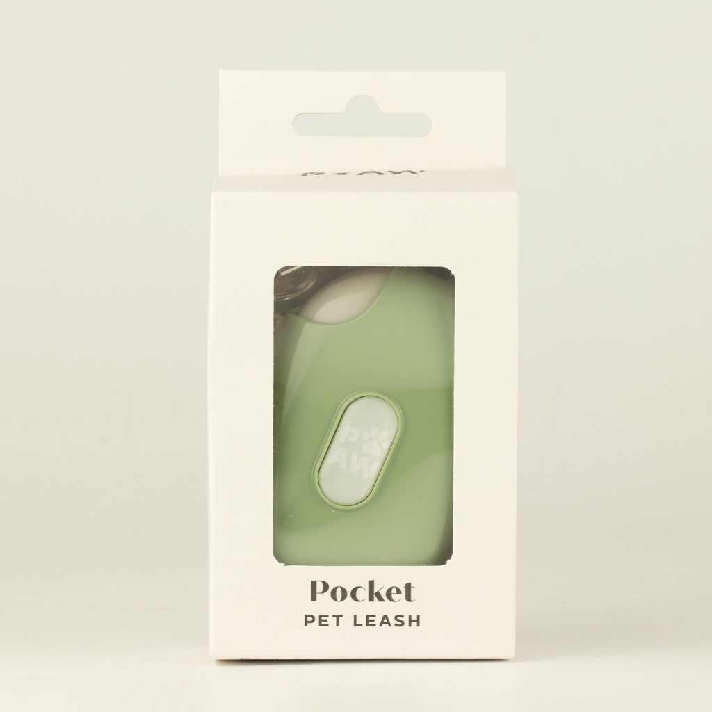 Paw Pet Lead - Pocket Pod - Green - 1.5m