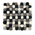 Felt Ball Square Placemat -Multi Grey Colour