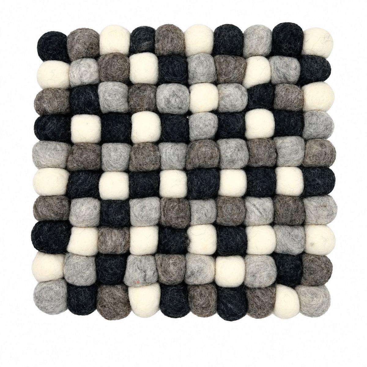 Felt Ball Square Placemat -Multi Grey Colour