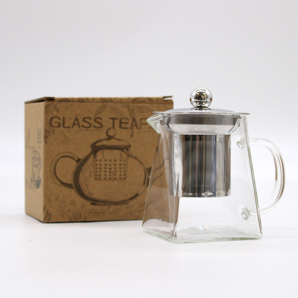 Glass Infuser Teapot - Gift Boxed - Tower Shape - 350ml
