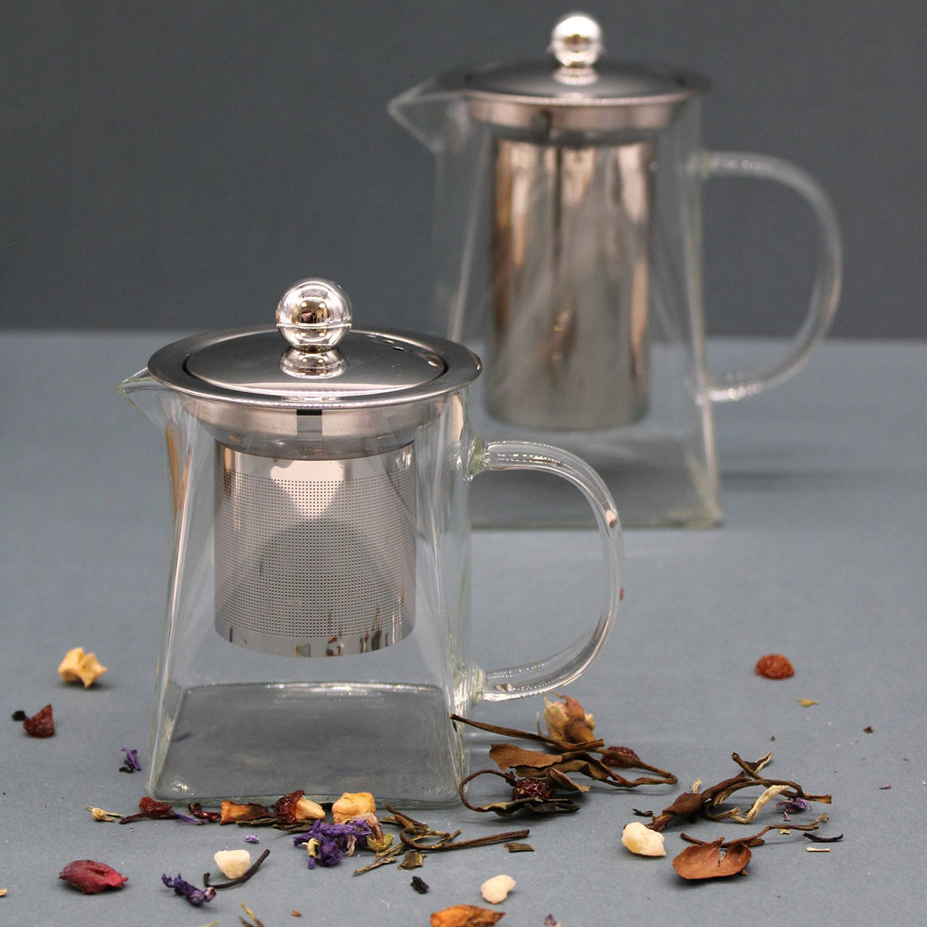 Glass Infuser Teapot - Gift Boxed - Tower Shape - 350ml