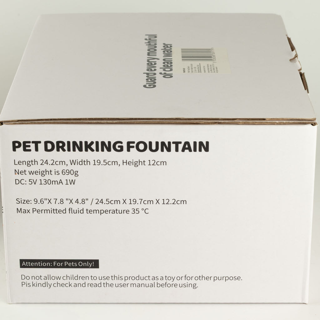 PAW Food Bowls - Electric Water Fountain 2.5 Litre - USB - Stainless Steel (304)