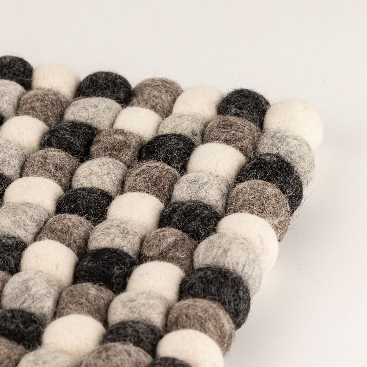 Felt Ball Square Placemat -Multi Grey Colour