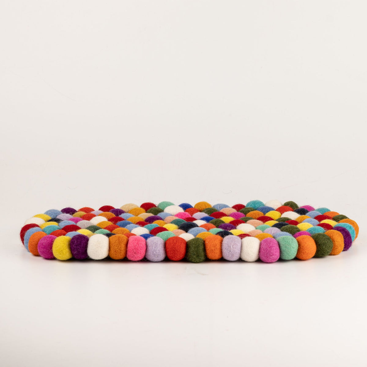Felt Ball Oval Centre Mat - Multi Colour