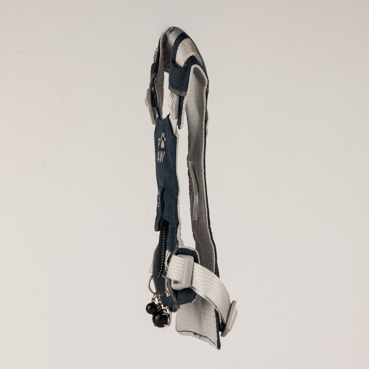 PAW - S (4-8Kg) Dog Step-in Guardian Harness with Reflective Mesh - Rock Grey - Black Obsidian Charm