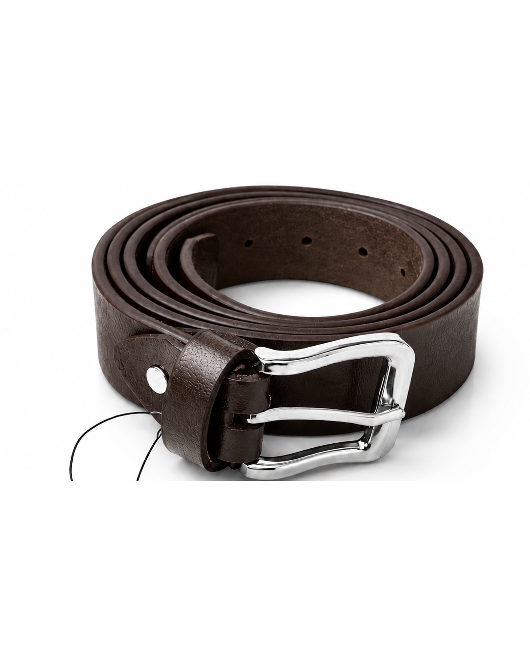 Brown Full-Grain Leather Belt — Classic Buckle