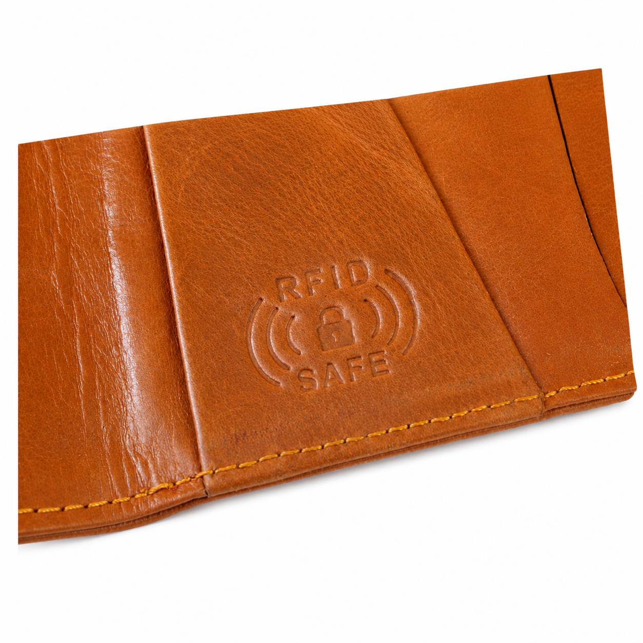 Slim Leather Card Wallet (RFID Protected) - Tan