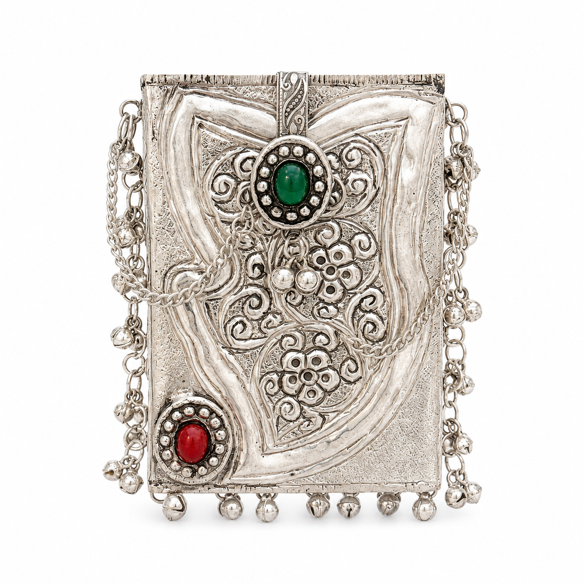Handmade Metal Clutch Bag Ethnic Statement Evening Purse with Chain Strap - view 3