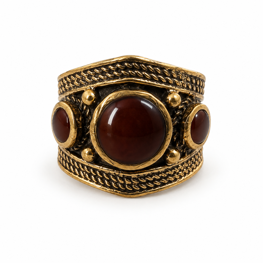 Brown adjustable handmade statement ring