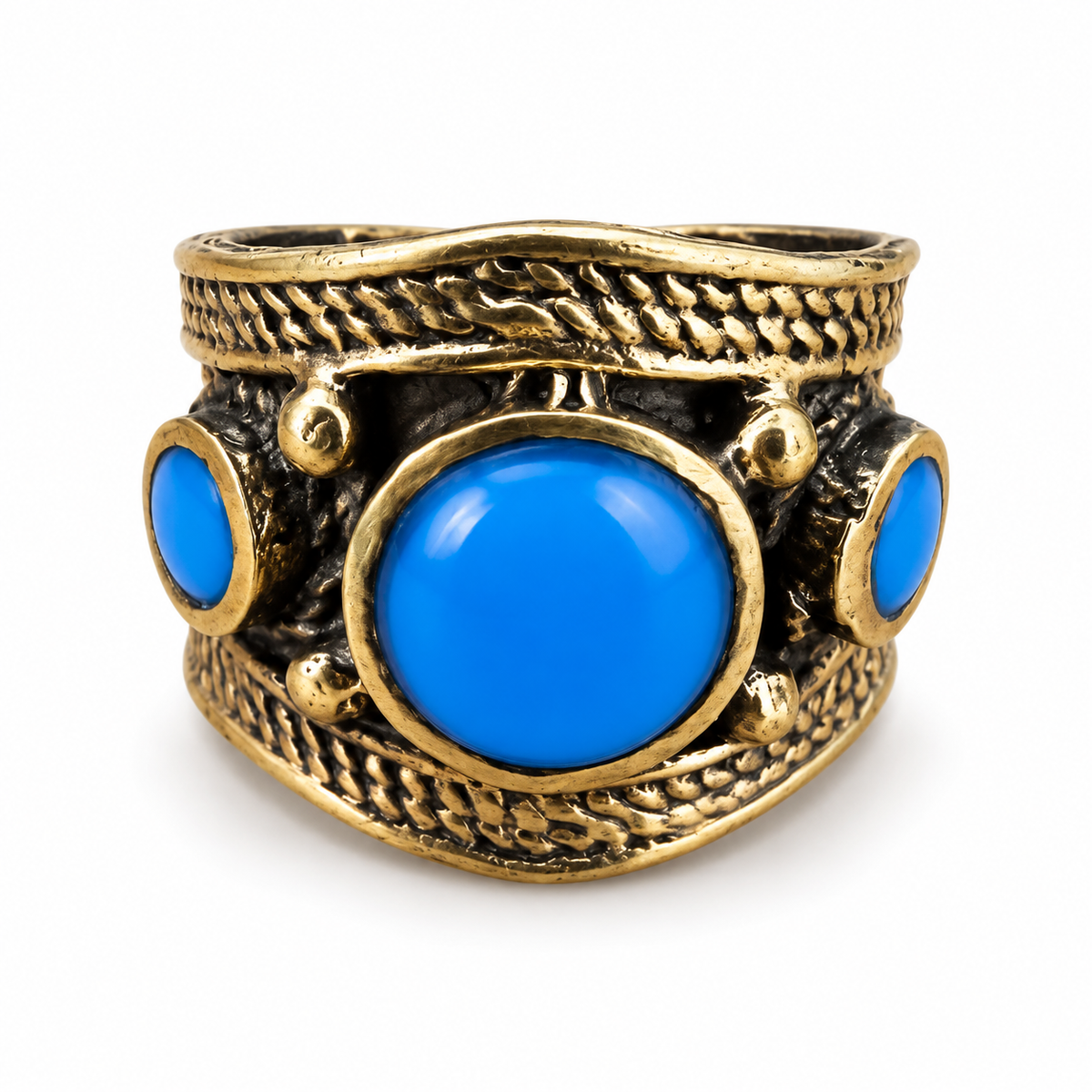 Ferozi Turquoise adjustable handmade statement ring