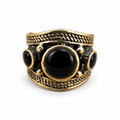 Black adjustable handmade statement ring