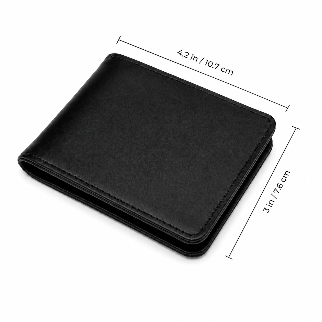 Slim Genuine Leather Card Wallet RFID Protected Black - view 5