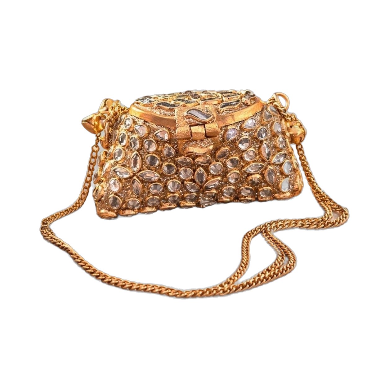 Yay Clutch Baby – Golden Kundan Mini Clutch
